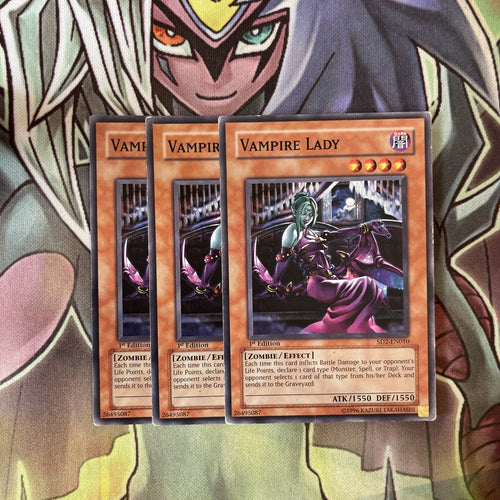 SD2-EN010 x3 Vampire Lady Common Excellent Condition Yugioh