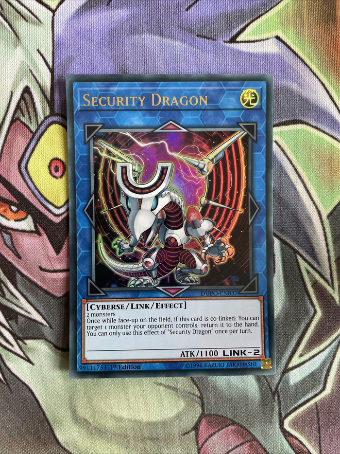 DUPO-EN037 Security Dragon Ultra Rare 1st Edition NM Yugioh Card