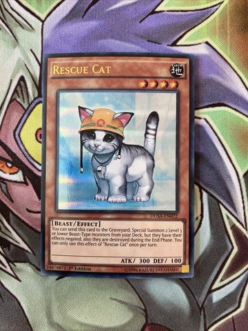 DUSA-EN072 Rescue Cat Ultra Rare 1st Edition NM Yugioh Card