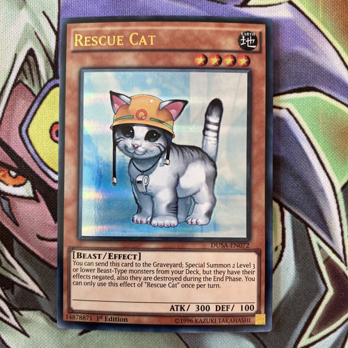 DUSA-EN072 Rescue Cat Ultra Rare 1st Edition NM Yugioh Card
