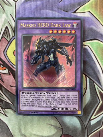 DUSA-EN094 Masked Hero Dark Law Ultra Rare 1st Edition NM Yugioh Card