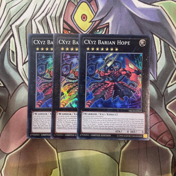 NECH-ENS14 CXyz Barian Hope Super Rare x3 Excellent Condition Yugioh