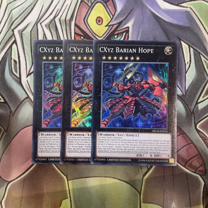 NECH-ENS14 CXyz Barian Hope Super Rare x3 Excellent Condition Yugioh