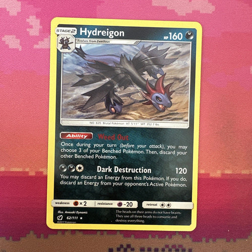Pokemon Card Hydreigon Crimson Invasion Rare 62/111 Near Mint