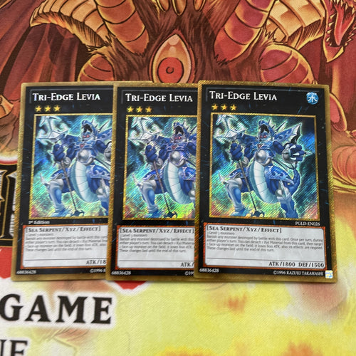 PGLD-EN026 TRI-EDGE LEVIA YUGIOH CARDS X3