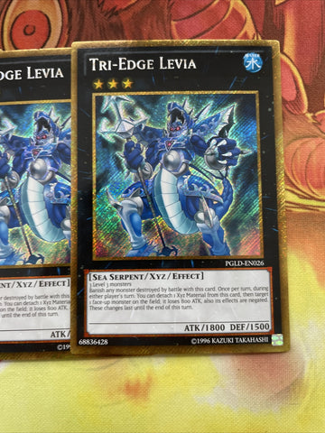 PGLD-EN026 TRI-EDGE LEVIA YUGIOH CARDS X3 (back)