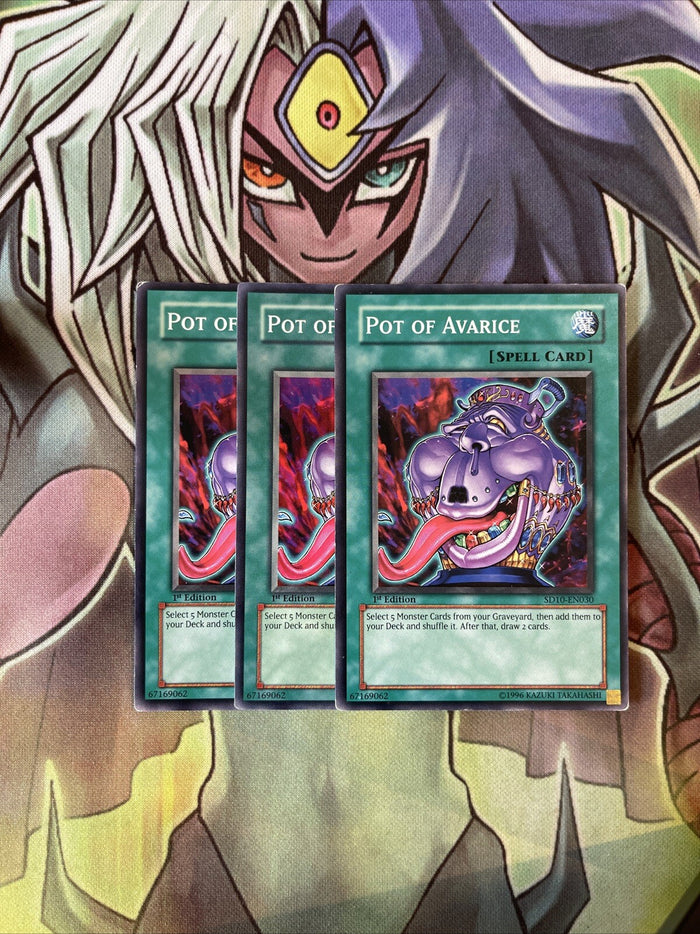 SD10-EN030 x3 Pot of Avarice Common Excellent Condition Yugioh