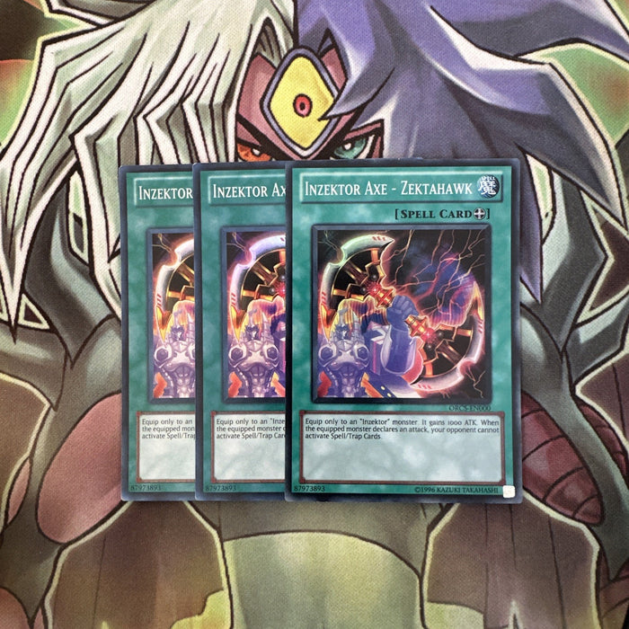 ORCS-EN000 x3 Inzektor Axe - Zektahawk Super Rare Excellent Condition Yugioh