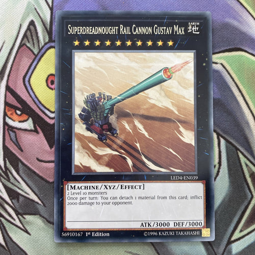 LED4-EN039 Superdreadnought Rail Cannon Gustav Max Rare 1st Ed NM Yugioh Card