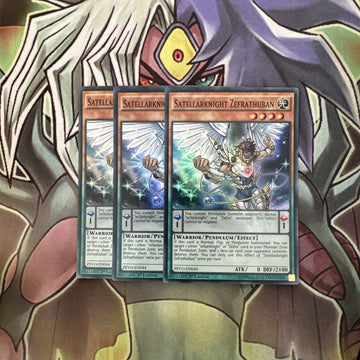 PEVO-EN044 x3 Satellarknight Zefrathuban Super Rare Excellent Condition Yugioh