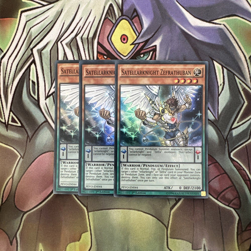 PEVO-EN044 x3 Satellarknight Zefrathuban Super Rare Excellent Condition Yugioh