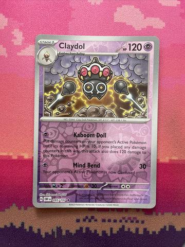 Pokemon Card Claydol Obsidian Flames Reverse Holo 095/197 Near Mint