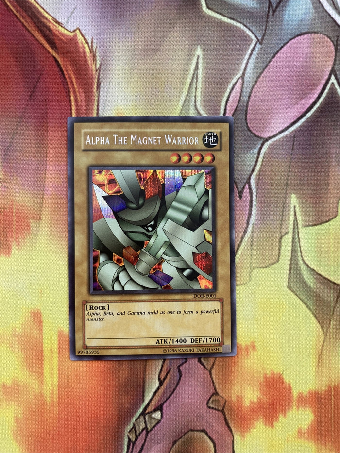 DOR-E001 Yugioh Alpha the Magnet Warrior Secret Rare Promo NM