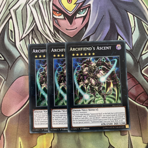FIGA-EN033 x3 Archfiend's Manifestation Secret Rare Excellent Condition Yugioh
