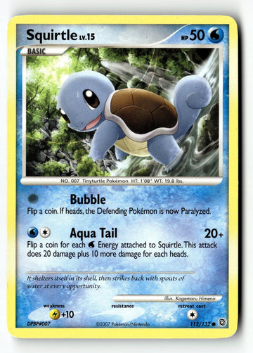 Pokemon Card Squirtle LP Secret Wonders 112/132