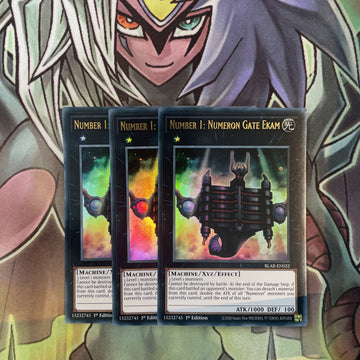 BLAR-EN022 x3 Number 1: Numeron Gate Ekam Ultra Rare Excellent Condition Yugioh