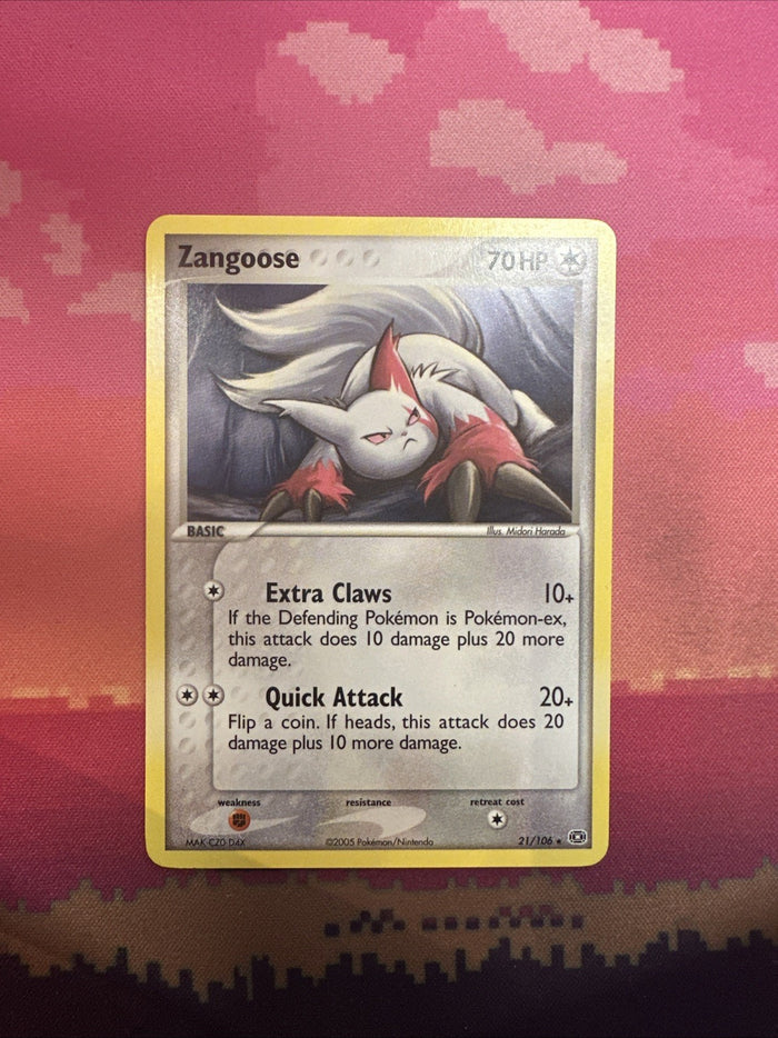 Pokemon Card Zangoose EX Emerald Rare 21/106 Near Mint