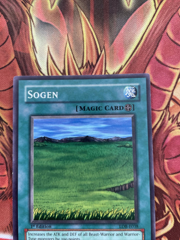 LOB-E038 Yugioh! Sogen 1st Edition Card NM (back)