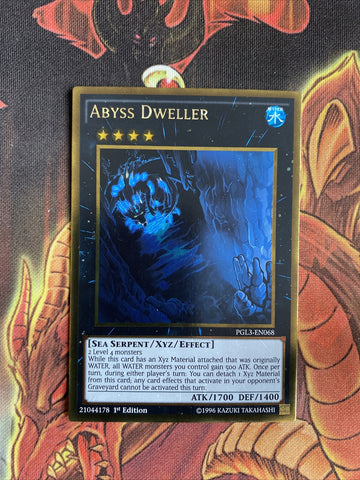 PGL3-EN068 Abyss Dweller Gold Rare 1st Edition NM Yugioh Card
