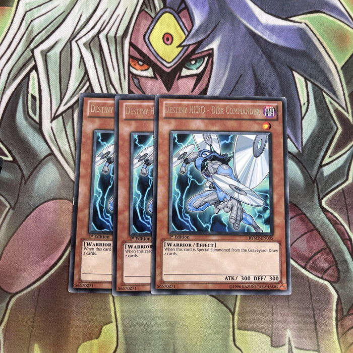 RYMP-EN035 x3 Destiny HERO - Disk Commander Rare Excellent Conditon Yugioh