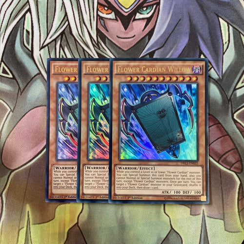DRL3-EN033 x3 Flower Cardian Willow Ultra Rare Excellent Condition Yugioh