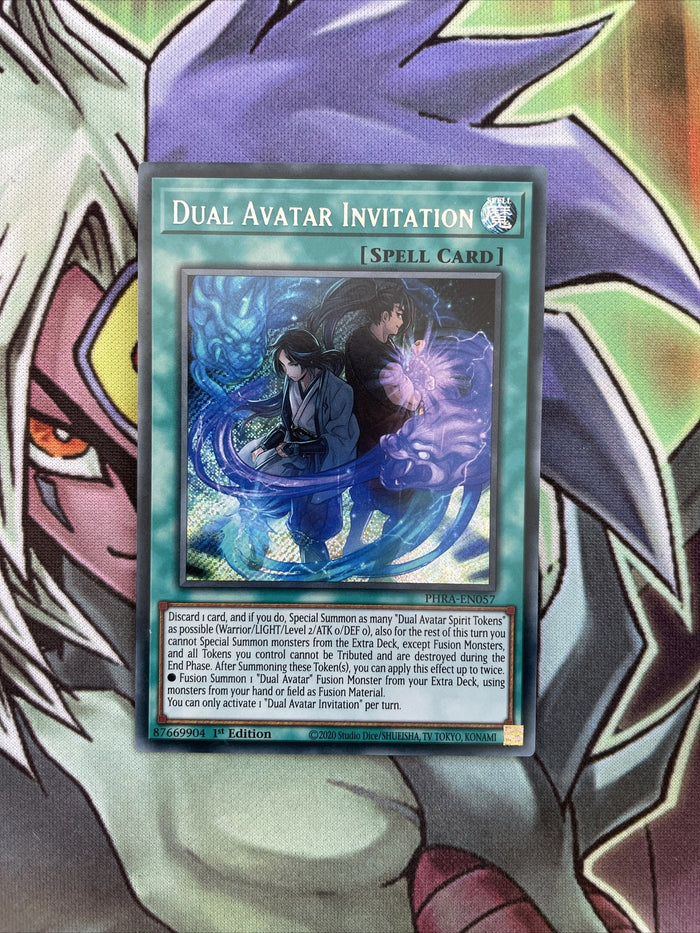 PHRA-EN057 Dual Avatar Invitation Secret Rare 1st Edition NM Yugioh Card