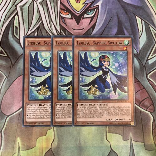 MACR-EN013 x3 Lyrilusc - Sapphire Swallow Common Excellent Condition Yugioh