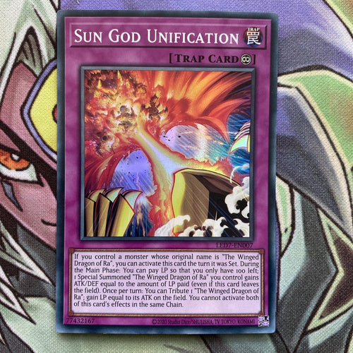 LED7-EN007 Sun God Unification Super Rare Unlimited Edition NM Yugioh Card