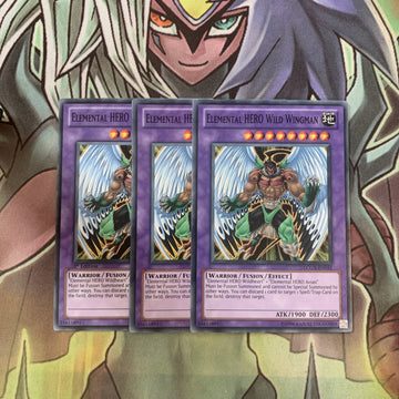 LCGX-EN055 x3 Elemental HERO Wild Wingman Common Excellent Condition Yugioh