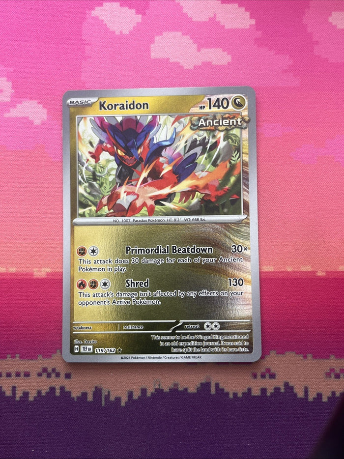 Pokemon Card Koraidon Temporal Forces Reverse Holo Rare 119/162 Near Mint