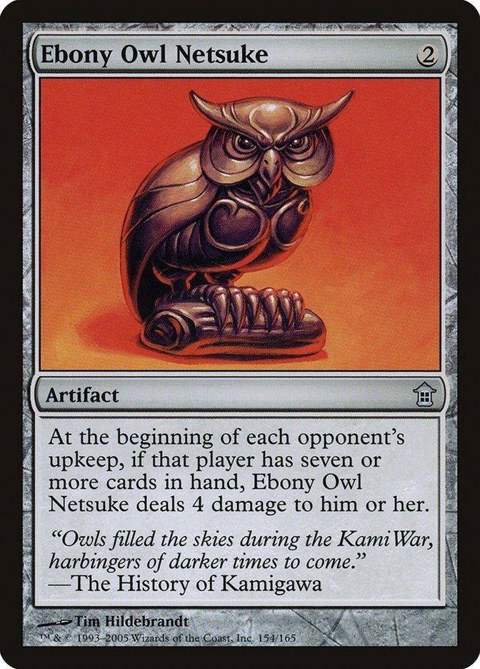Ebony Owl Netsuke Saviors Of Kamigawa Excellent Magic MTG