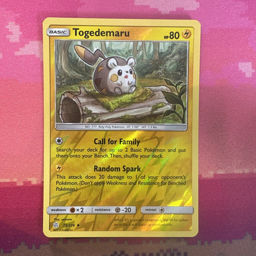 Pokemon Card Togedemaru Cosmic Eclipse Reverse Holo 73/236 Near Mint