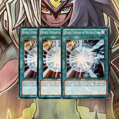 SDBE-EN021 x3 Burst Stream of Destruction Common Excellent Condition Yugioh