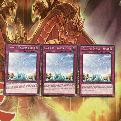 NECH-EN077 x3 Oasis of Dragon Souls Rare 1st Edition LP YuGiOh Card