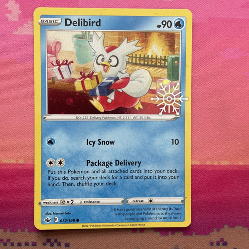 Pokemon Card Delibird Advent Calendar Holo Snowflake 032/198 Near Mint