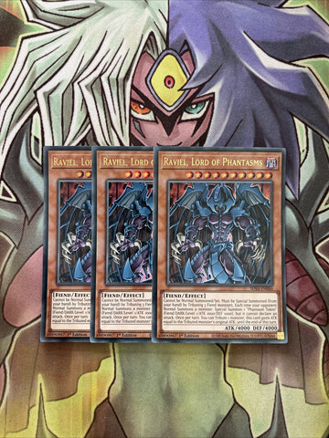 SDSA-EN044 x3 Raviel, Lord of Phantasms Ultra Rare Excellent Condition Yugioh
