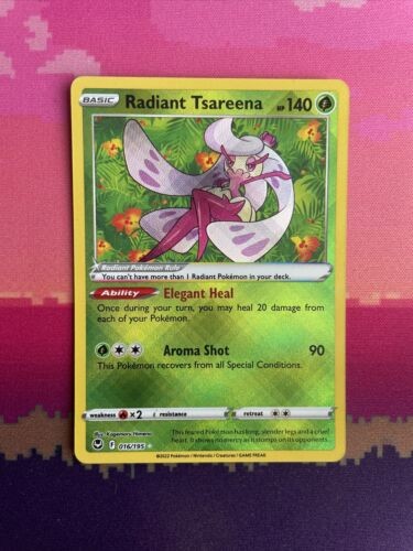 Pokemon Card Radiant Tsareena 016/195 Silver Tempest Holo Near Mint