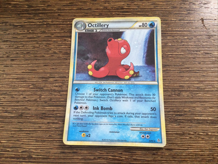 Pokemon Card Octillery Unleashed Holo Rare 6/95 Light Play