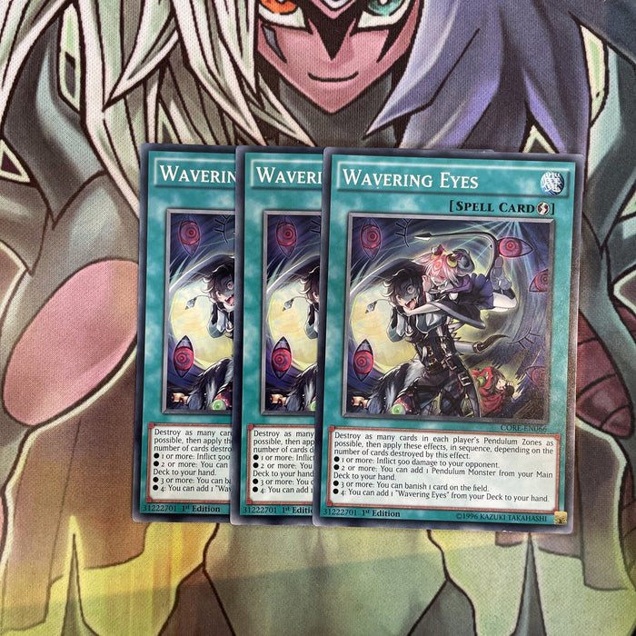 CORE-EN066 x3 Wavering Eyes Common Excellent Condition Yugioh