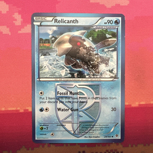Pokemon Card Relicanth Plasma Blast Uncommon 24/101 Near Mint