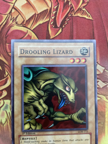 LOB-115 Yugioh DROOLING LIZARD 1st Edition (back)
