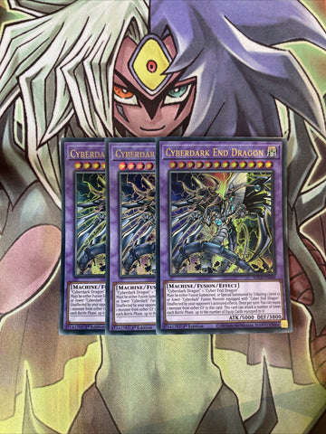 SDCS-EN044 x3 Cyberdark End Dragon Ultra Rare Excellent Condition Yugioh