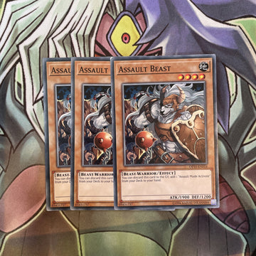 OP10-EN014 Assault Beast Common x3 Excellent Condition Yugioh