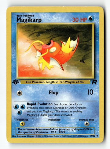 Pokemon Card Magikarp 1st Edition LP Team Rocket 47/82