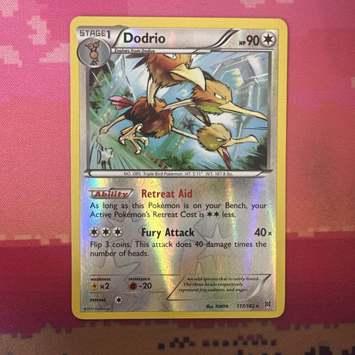 Pokemon Card Dodrio Breakthrough Reverse Holo Rare 117/162 Near Mint