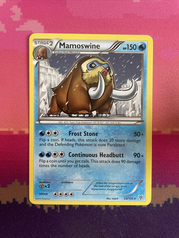 Pokemon Card Mamoswine Plasma Storm Rare 28/135 NM