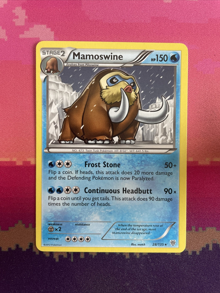 Pokemon Card Mamoswine Plasma Storm Rare 28/135 NM