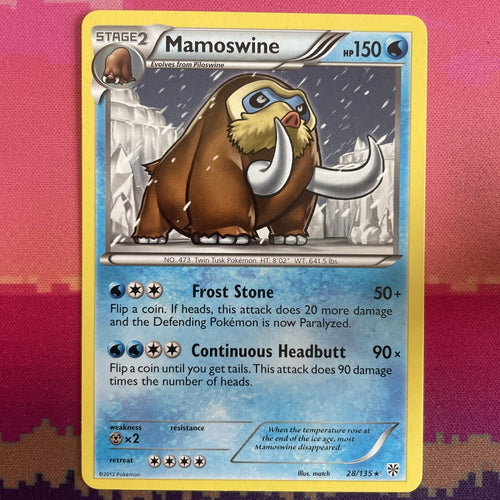 Pokemon Card Mamoswine Plasma Storm Rare 28/135 NM