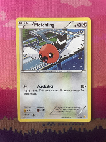 Pokemon Card Fletchling Trainer Kit Pikachu Libre 16/30 Near Mint