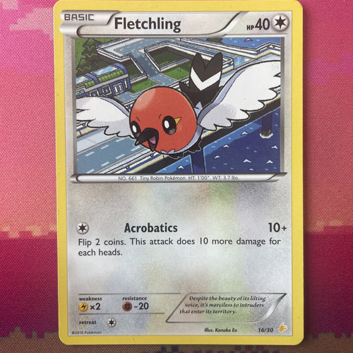 Pokemon Card Fletchling Trainer Kit Pikachu Libre 16/30 Near Mint